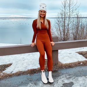 Burnt orange athleisure set